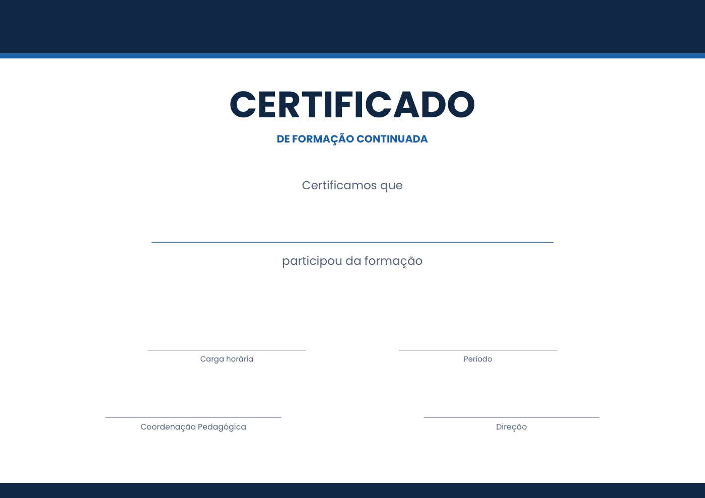 Modelo de certificado de formação de professores
