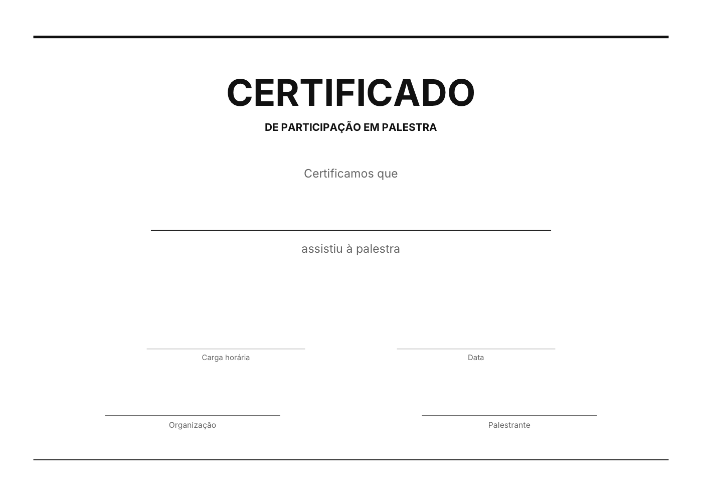 Modelo de certificado de palestra